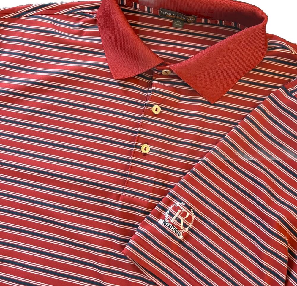 Peter Millar Summer Comfort Roxiticus Golf Club NJ Polo Short Sleeve Shirt Sz XL